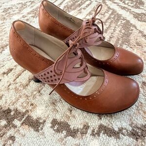 John Fluevog Bellevue Brown Leather Women's Heels